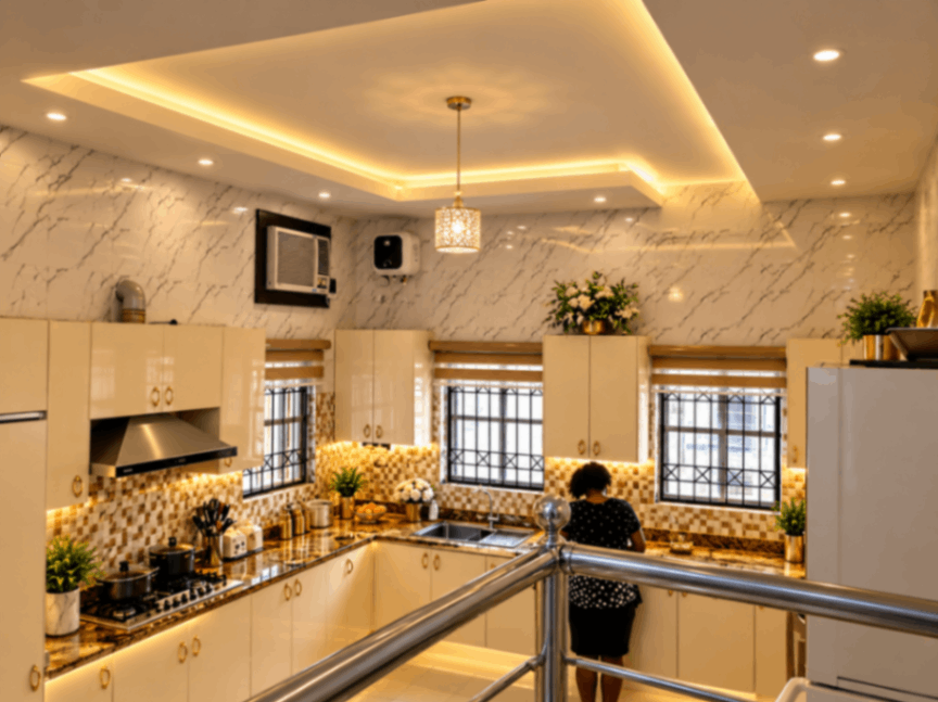Warm Luxe Kitchen from Above